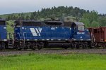 MRL 405 trails on a Westbound Ballast Train 